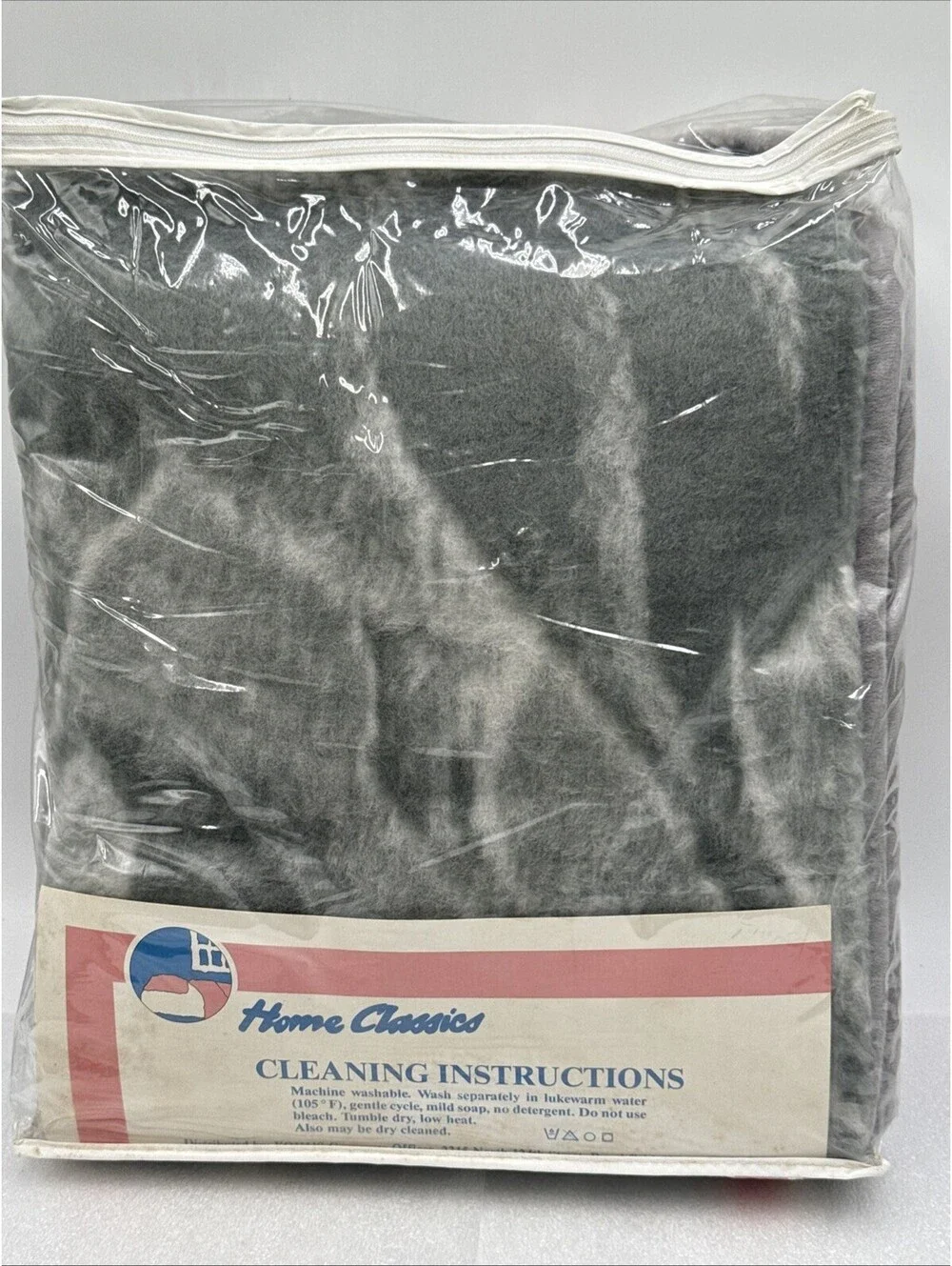 Vintage Reygers High Pile Blanket 60x80” Unicorn Scene Gray Made In Greece *READ